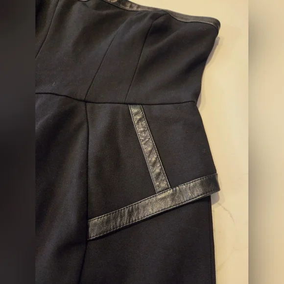 Strapless Leather Detailed Sexy Goth Mini Dress - Picture 2 of 8